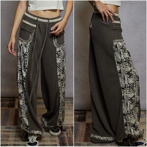 POL Dark Brown and Cream Joggers